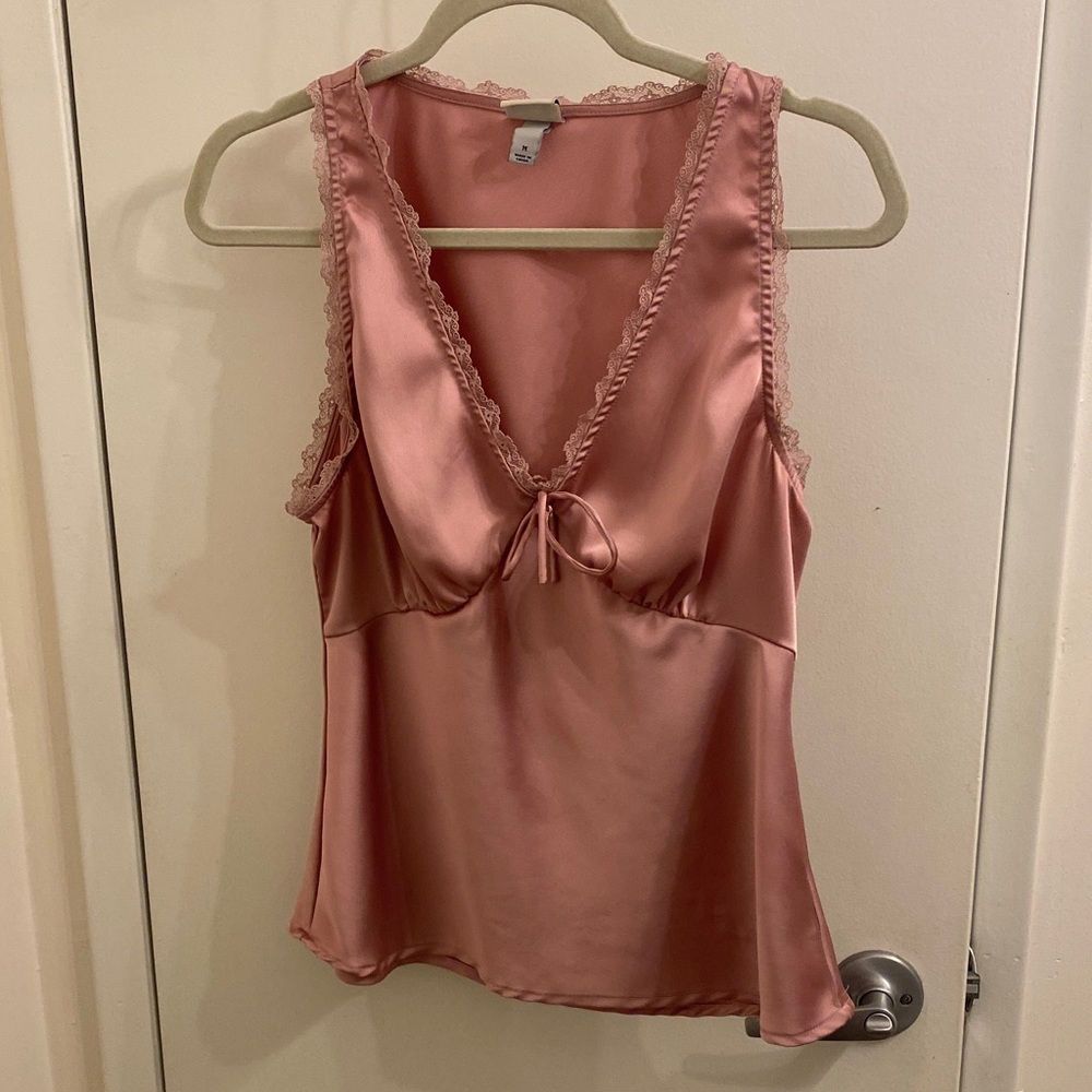 a new day Pink Satin Tank Top